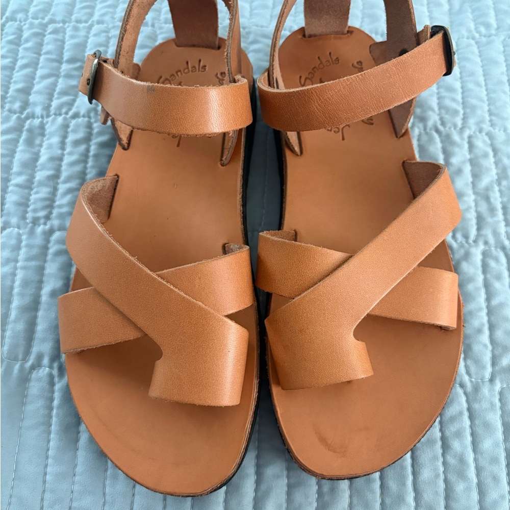 Jerusalem Tan Leather Sandals